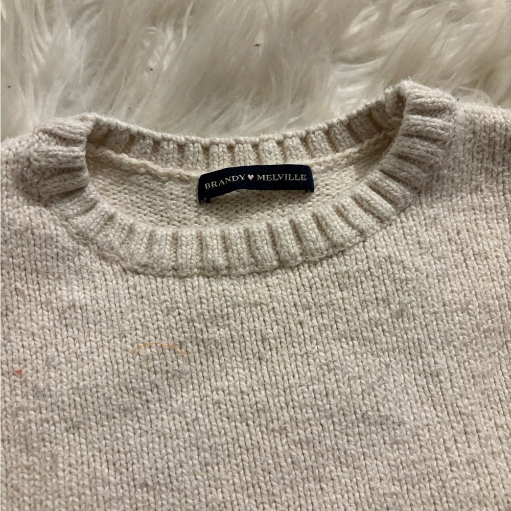 brandy melville ivory brianna cotton sweater! one size